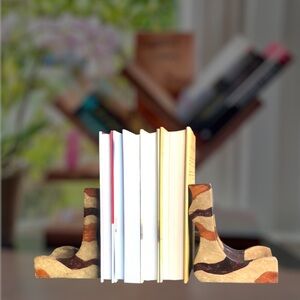 Brown Bookend Holder Stands